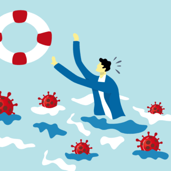 recession Swimming getting life preserver