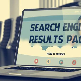 Laptop showing search engine results page