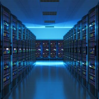 Server room interior in datacenter server room interior in data center