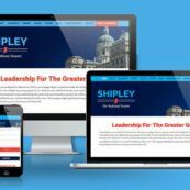 desktop, laptop, & cell phone displaying the homepage of Sherry Shipley