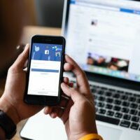 Person using social media on phone