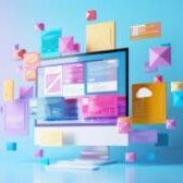 Graphic representing a website user experience and modules that could go on the site.