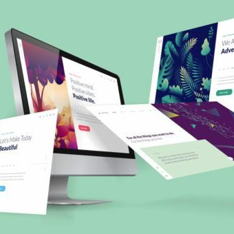 Template computer displaying web design service
