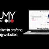 Sumy web design services logo with laptop image.